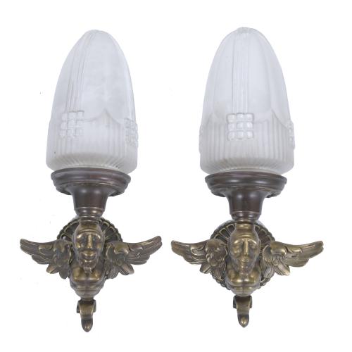 PAIR OF ART DECO WALL LAMPS, CIRCA 1910 - 1935. 