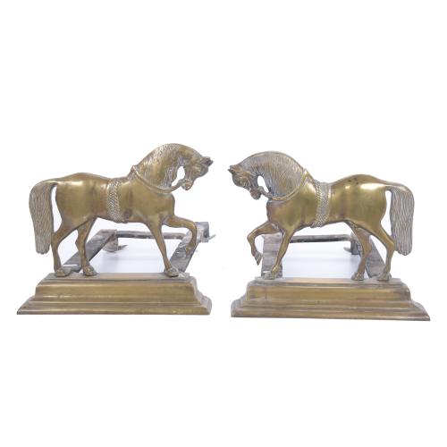 PAIR OF FIREPLACE ANDIRONS, EARLY 20TH CENTURY.
