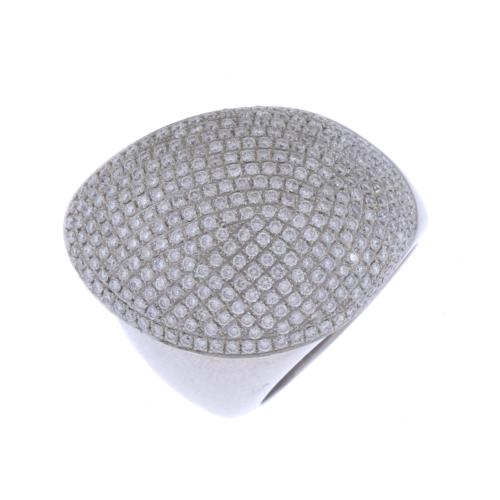 BOMBÉ-LIKE RING WITH DIAMONDS PAVÉ 