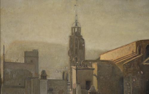 SEBASTIÀ JUNYENT SANS (1865-1908).  "TEJADOS DE BARCELONA",