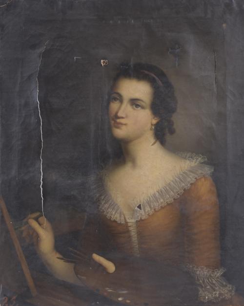 ANTONI FERRAN Y SATAYOL (1786-1857).  "RETRATO DE UNA PINTORA".