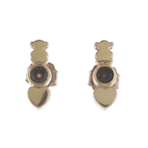 TOUS EARRINGS WITH BEAR AND HEART.