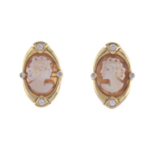 EARRINGS WITH CAMEOS AND ZIRCONS