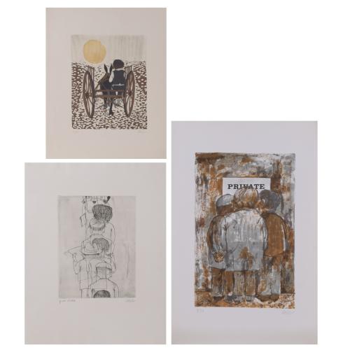 CESC (1926-2006).  Set of 2 lithographs and a print.