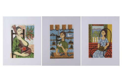 VICENÇ CARALTO (1936-1995).  Set of 3 lithographs.