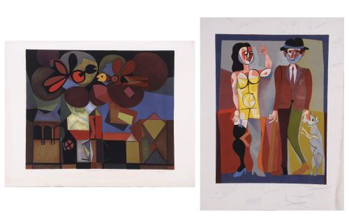 JOSEP MARIA GARCÍA LLORT (1921-2003). Set of 2 lithographs.