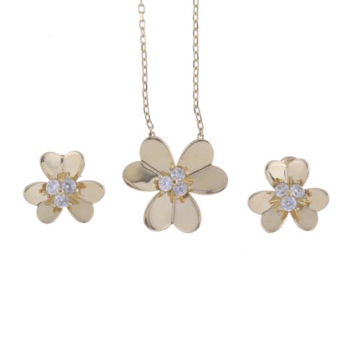 PENDANT AND EARRINGS WITH FLORAL DESIGN, AFTER VAN CLEEF'S DESIGNS