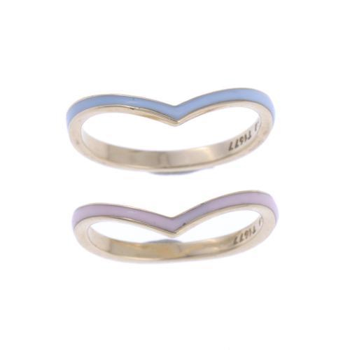 PAIR OF RINGS, WITH ENAMEL