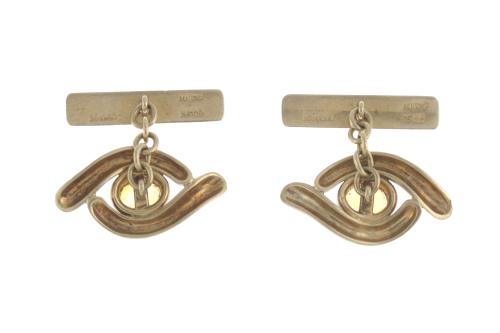 CUFFLINKS WITH AMBER QUARTZES, SOLER - CABOT