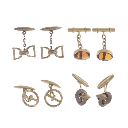 SET OF FOUR PAIRS OF CUFFLINKS
