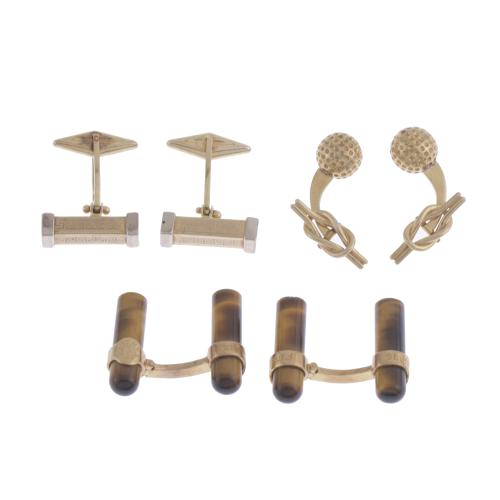SET OF FOUR PAIRS OF CUFFLINKS