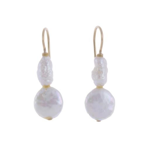 EARRINGS WITH CULTURED BAROQUE PEARL