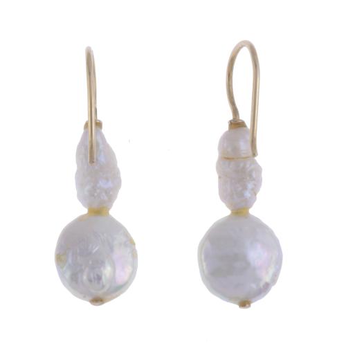 EARRINGS WITH CULTURED BAROQUE PEARL