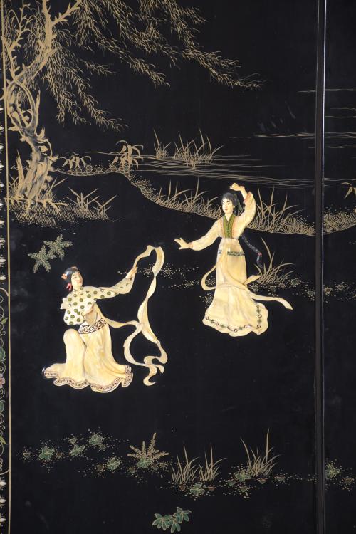 CHINESE FOUR-LEAF FOLDING SCREEN, 20TH CENTURY
