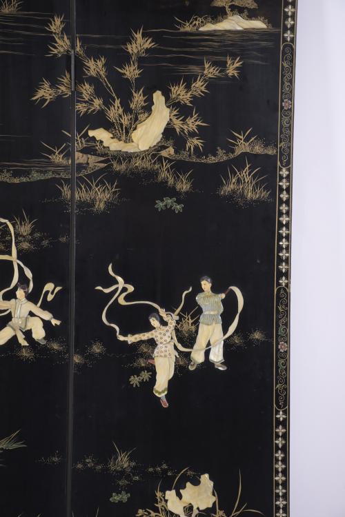 CHINESE FOUR-LEAF FOLDING SCREEN, 20TH CENTURY