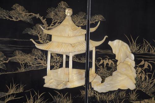 CHINESE FOUR-LEAF FOLDING SCREEN, 20TH CENTURY