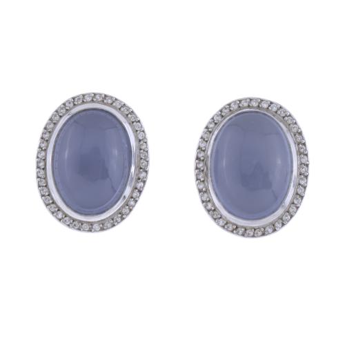 EARRINGS WITH TOPAZ AND MOISSANITES