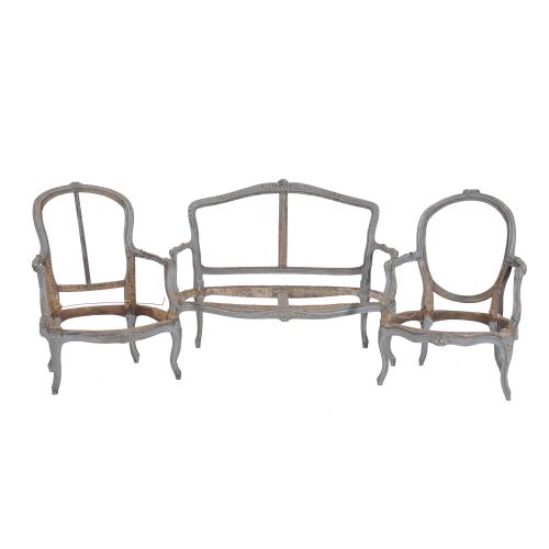 SET OF TRANSITIONAL SEATING FRAMES, 18TH CENTURY.