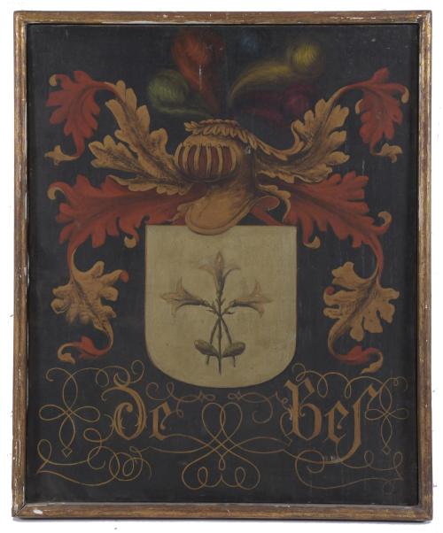 ESCUELA ESPAÑOLA, SIGLO XIX. Escuedo heráldico de la Famili
