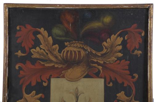 ESCUELA ESPAÑOLA, SIGLO XIX. Escuedo heráldico de la Famili