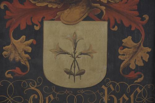 ESCUELA ESPAÑOLA, SIGLO XIX. Escuedo heráldico de la Famili