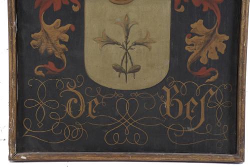 ESCUELA ESPAÑOLA, SIGLO XIX. Escuedo heráldico de la Famili