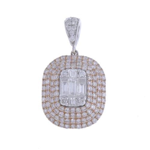 GOLD AND DIAMONDS ROSETTE PENDANT