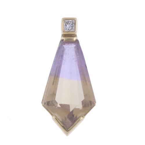 PENDANT WITH AMETRINE AND DIAMOND