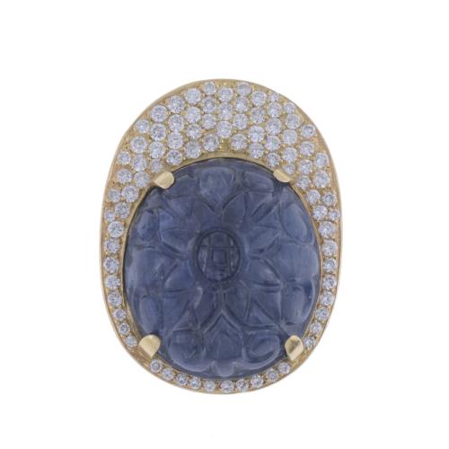 PENDANT WITH SAPPHIRE AND DIAMONDS