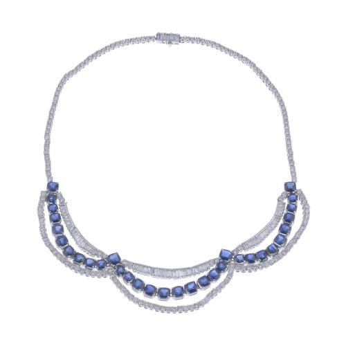 NECKLACE WITH SAPPHIRES AND DIAMONDS AFTER CARTIER MODELS, 1960'S