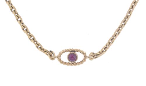 GOLD AND RUBIES LINKS CHAIN