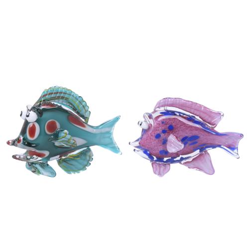 PAIR OF BLOWN MURANO GLASS FISH, 20TH CENTURY.