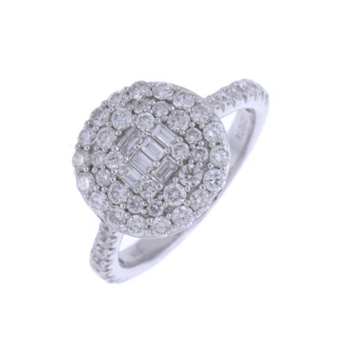 ROSETTE RING WITH DIAMONDS PAVÉ