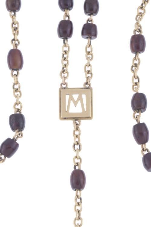 ROSARY WITH CRUCIFIX IN GOLD AND AGATE