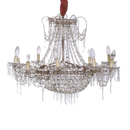CHARLES IV STYLE CEILING LAMP, 19TH CENTURY.