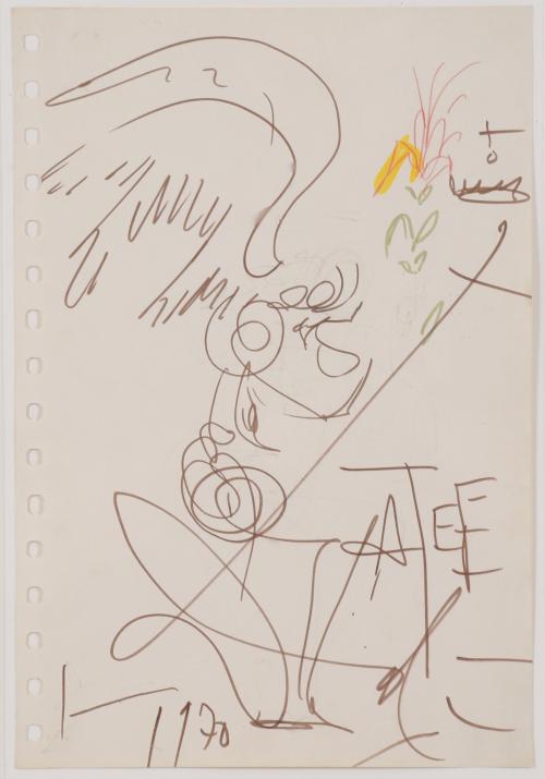 SALVADOR DALÍ I DOMÈNECH (1904-1989). "ARCHANGEL WITH BLOSSOMING ROD", 1970.