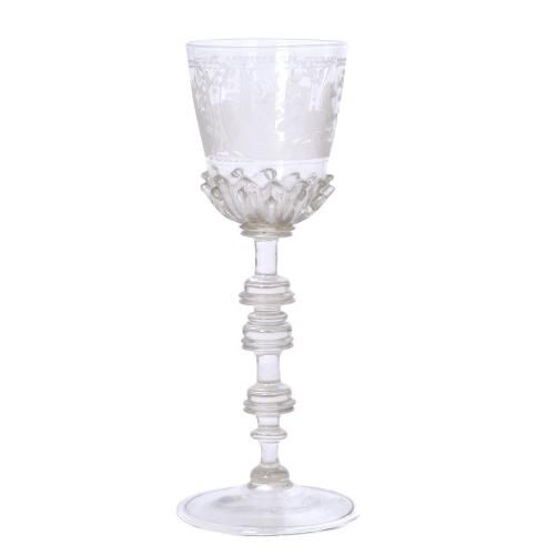 NURENBERG CRYSTAL GOBLET, 18TH - 19TH CENTURY.
