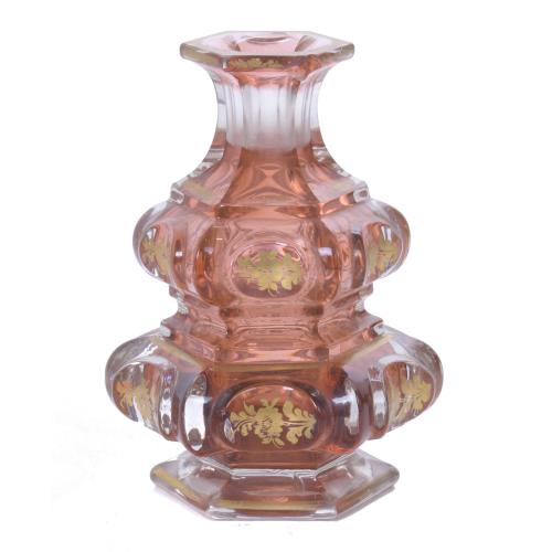 BOHEMIA CRYSTAL VASE, MID 19TH CENTURY.