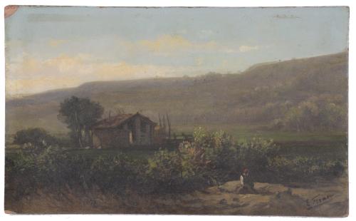 ENRIQUE FERAU (1825-1887). "LANDSCAPE".