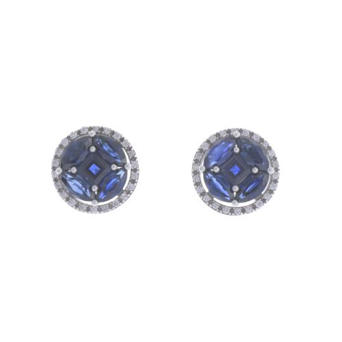 SAPPHIRES AND DIAMONDS EARRINGS