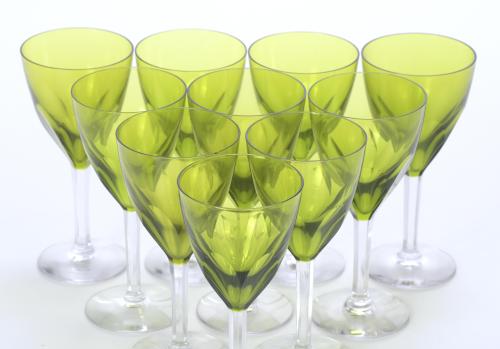 SET OF TEN GOBLETS, 20TH CENTURY.