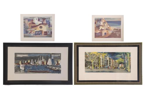 JOSEP LLOVERAS (1922-2014) Y RAMÓN LLOVET (1917-1987). SET OF 4 LITHOGRAPHS.