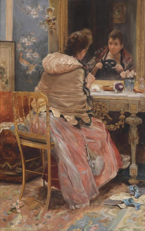 19TH-20TH CENTURIES SPANISH SCHOOL. "BEFORE THE DANCE".
