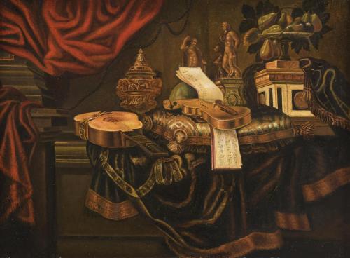 20TH CENTURY SPANISH SCHOOL. "MUSCI STILL LIFE".