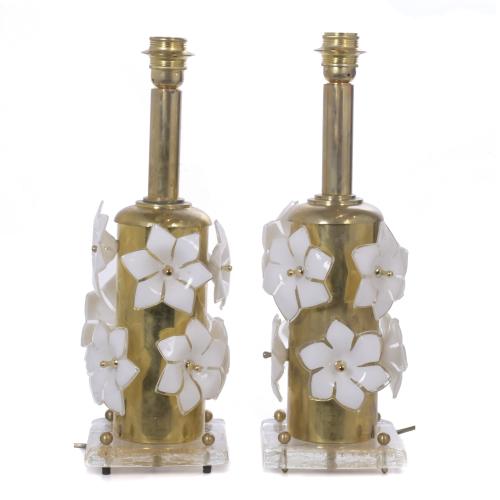 PAIR OF MURANO CRYSTAL LAMPS.