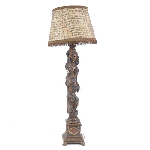 FLOOR LAMP WITH SALOMONIC COLUMN, BAROQUE STYLE, 20TH CENTURY