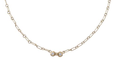 NECKLACE WITH TWO DIAMONDS