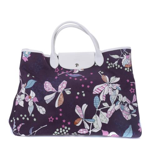 LONGCHAMP. "FLORAL PRINT CANCAS SMALL" MODEL BAG.