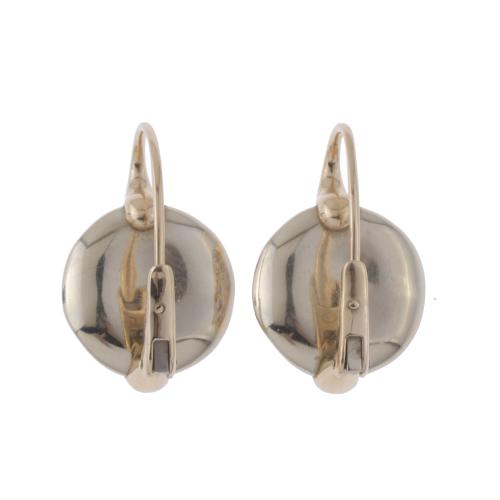 GOLD, DIAMONDS AND ROSE QUARTZ EARRINGS