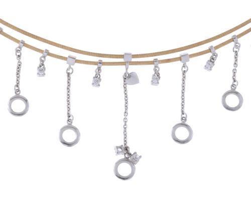 GOLD CORD CHOKER WITH DIAMONDS